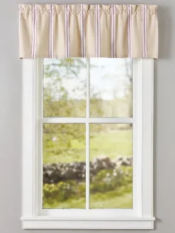 French Ticking Rod Pocket Insert Valance