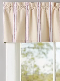 French Ticking Rod Pocket Insert Valance