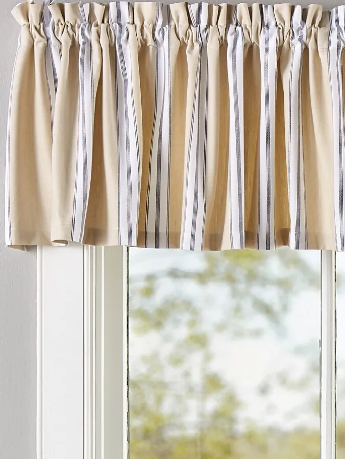 French Ticking Rod Pocket Tailored Valance by Country Curtains®