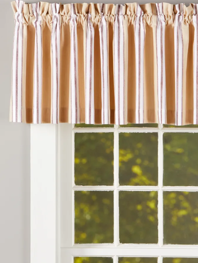 French Ticking Rod Pocket Tailored Valance by Country Curtains®
