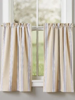 French Ticking Rod Pocket Tiers by Country Curtains®