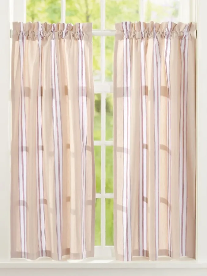 French Ticking Rod Pocket Tiers by Country Curtains®
