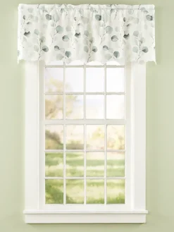 Fresh Floral Rod Pocket Scalloped Valance