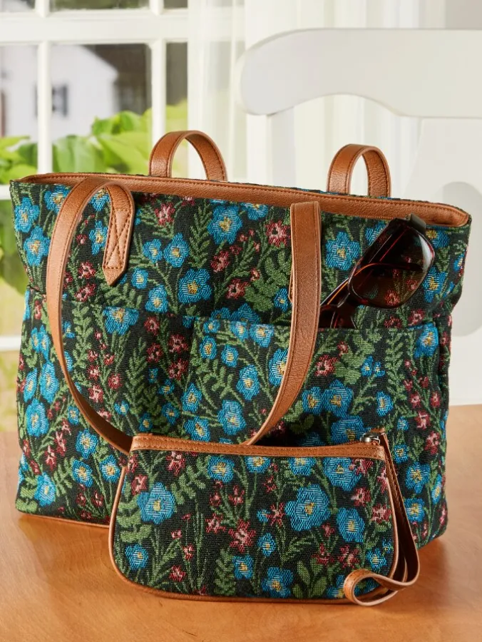 Garden Party Tote Bag and Wristlet