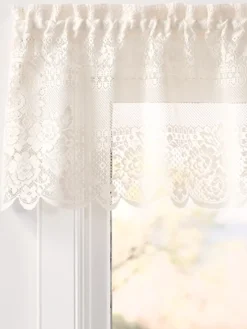 Garden Rose Lace Rod Pocket Valance