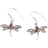 Garnet Dragonfly Drop Earrings