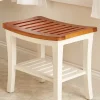 Genuine Teak Duotone Wide Spa Bench With Shelf