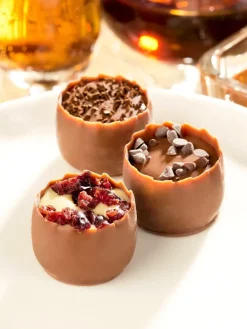 German Chocolate Cups Filled With Liqueur Ganache
