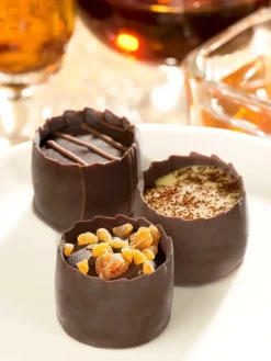 German Chocolate Cups Filled With Liqueur Ganache