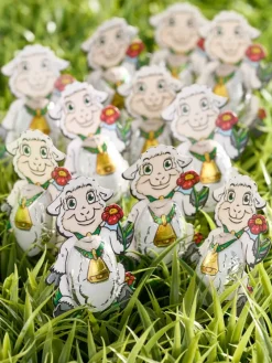 German Easter Lambs With Foiled Chocolate Discs