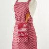 Gingham Cotton Kitchen Apron