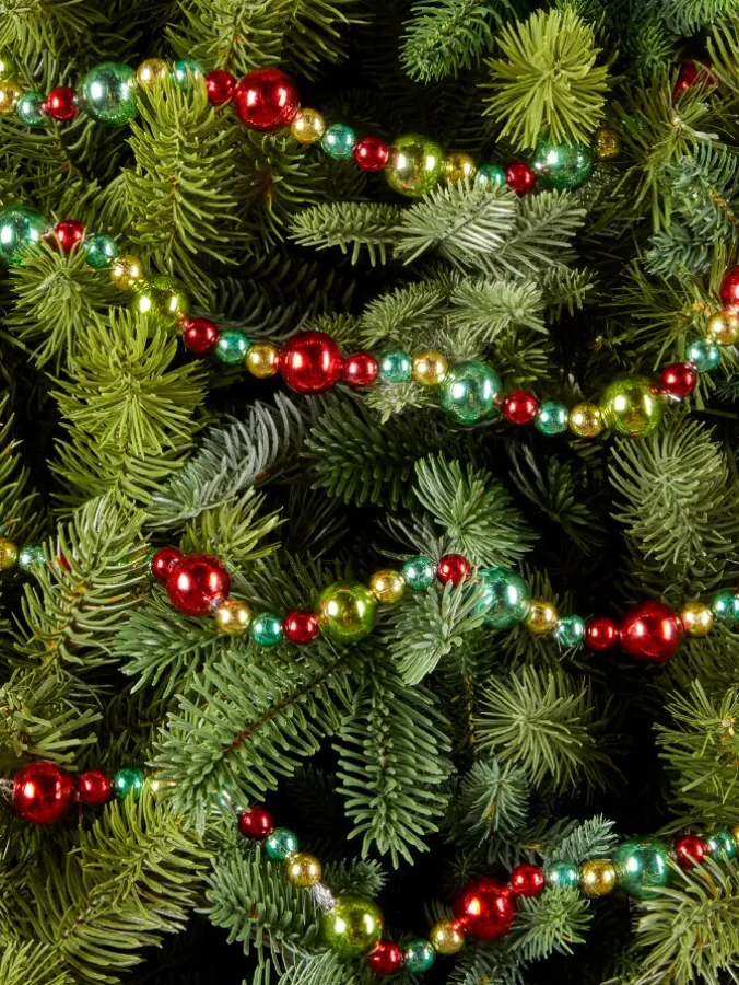 Glass Bead Christmas Tree Garland, 6 Feet