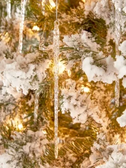 Glass Crystal Icicle Christmas Ornaments, 2 Boxes