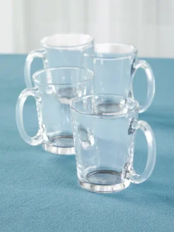 Glass Mugs With Handles, Set of 4