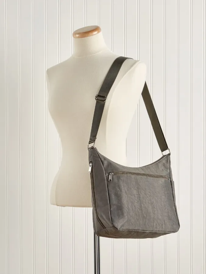 Go Everywhere RFID-Blocking Nylon Hobo Bag