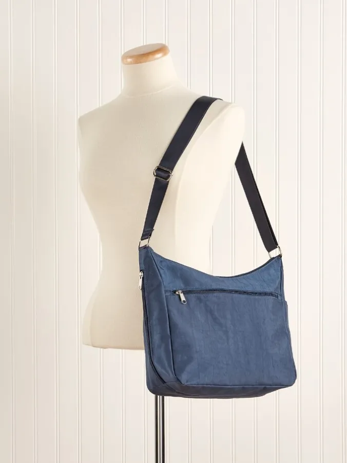Go Everywhere RFID-Blocking Nylon Hobo Bag
