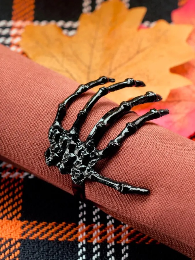 Halloween Skeleton Hand Napkin Ring, Set of 2
