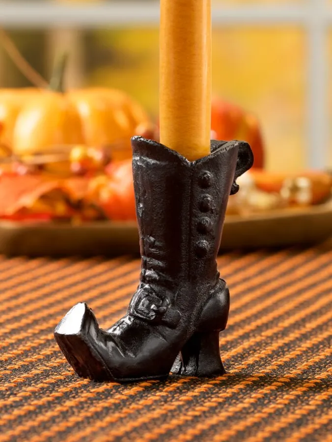 Halloween Witch's Boot Taper Candleholder