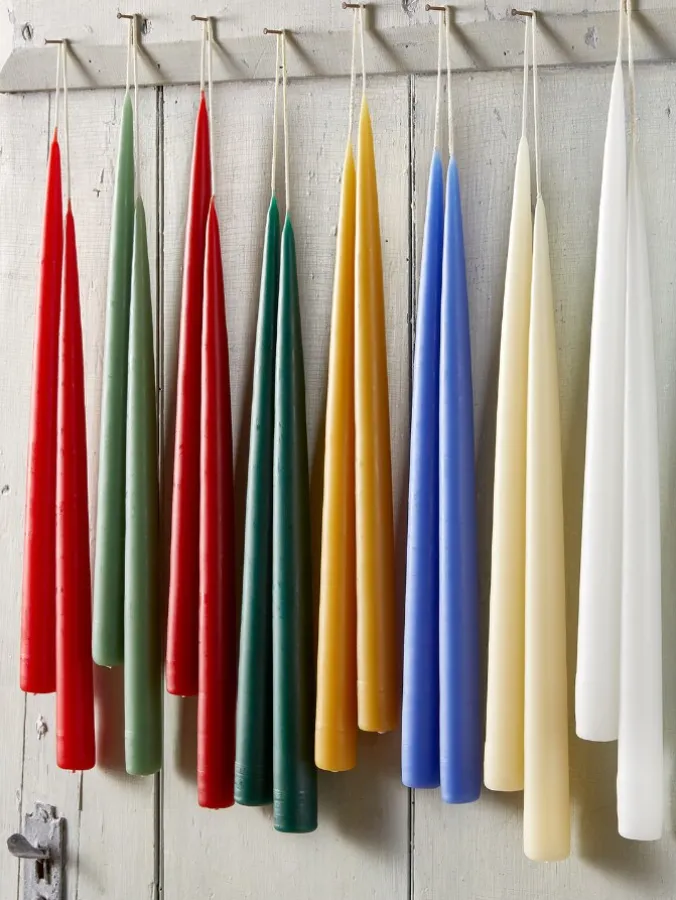 Hand-Dipped 13-Inch Taper Candles, 3 Pairs