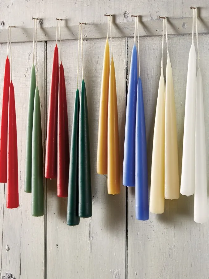 Hand-Dipped 9 Inch Taper Candles, 3 Pairs