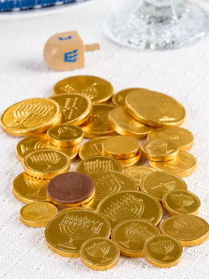 Hanukkah Milk Chocolate Foiled Gelt Coins