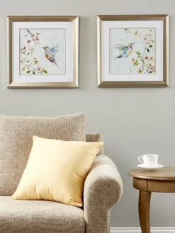 Happy Hummingbirds Art Print, Set of 2