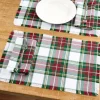 Hartland Christmas Plaid Mountain Weave Cotton Placemat, Set of 2