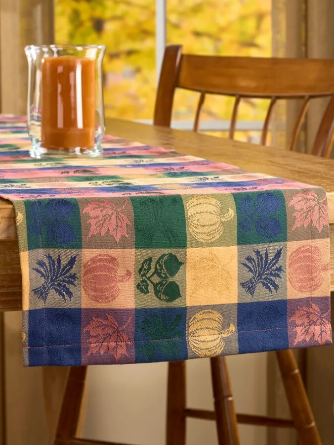 Harvest Jacquard Table Runner, 14 Inch Wide