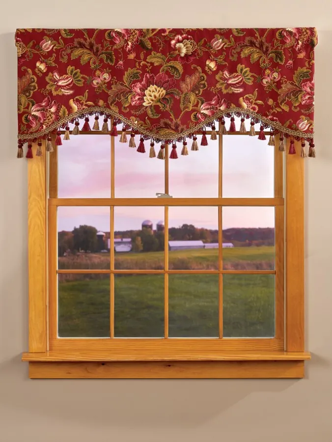 Hearthwood Floral Scalloped Valance With Tassel Trim by Country Curtains®