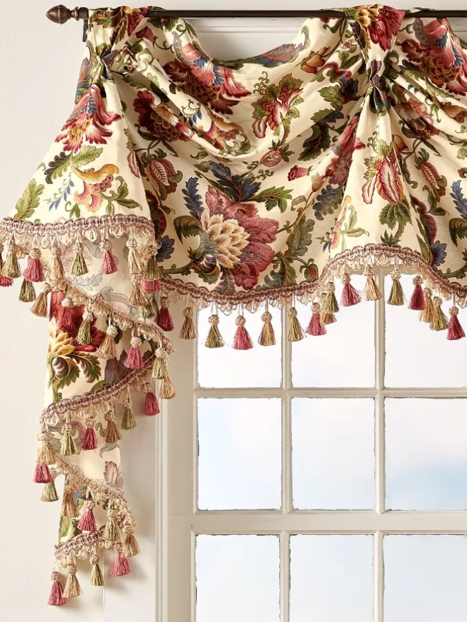Hearthwood Floral Victory Swag With Tassel Trim by Country Curtains®