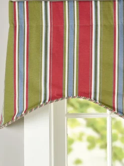 Hearthwood Stripe Scalloped Valance With Corded Trim by Country Curtains®