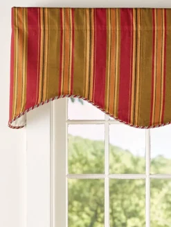 Hearthwood Stripe Scalloped Valance With Corded Trim by Country Curtains®