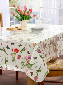 Heavy-Duty Printed Easter Oilcloth Tablecloth
