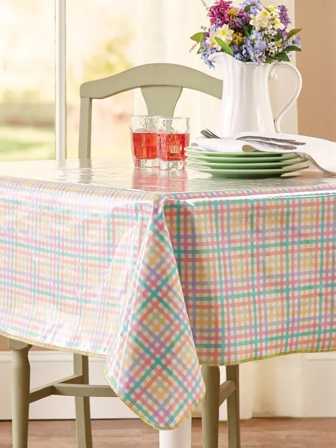 Heavy-Duty Printed Easter Oilcloth Tablecloth