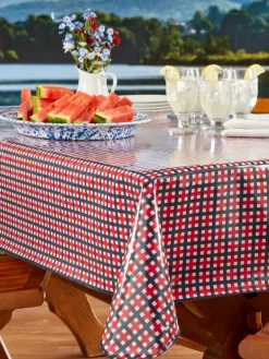 Heavy-Duty Printed Patriotic Oilcloth Tablecloth