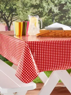 Heavy-Duty Printed Patriotic Oilcloth Tablecloth