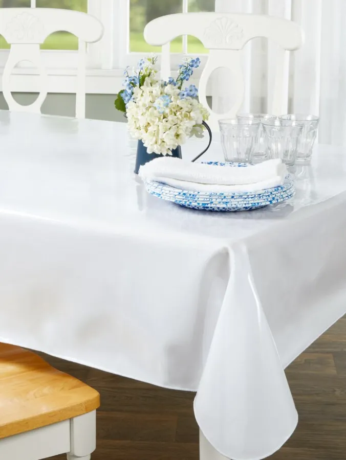 Heavy-Duty Solid Oilcloth Tablecloth
