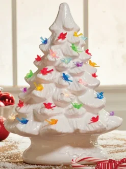 Holiday Bird Ceramic Christmas Tree Bulbs