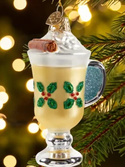 Holiday Eggnog Blown-Glass Christmas Ornament