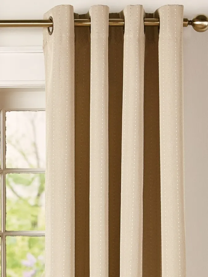 Hudson Dot Room-Darkening Grommet Top Long Curtains by Country Curtains®