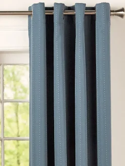 Hudson Dot Room-Darkening Grommet Top Long Curtains by Country Curtains®