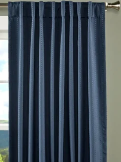 Hudson Dot Room-Darkening Rod Pocket Curtains With Back Tabs by Country Curtains®
