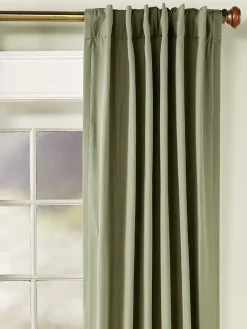 Insulated Linen-Blend Lined Rod Pocket Curtains With Back Tabs by Country Curtains®