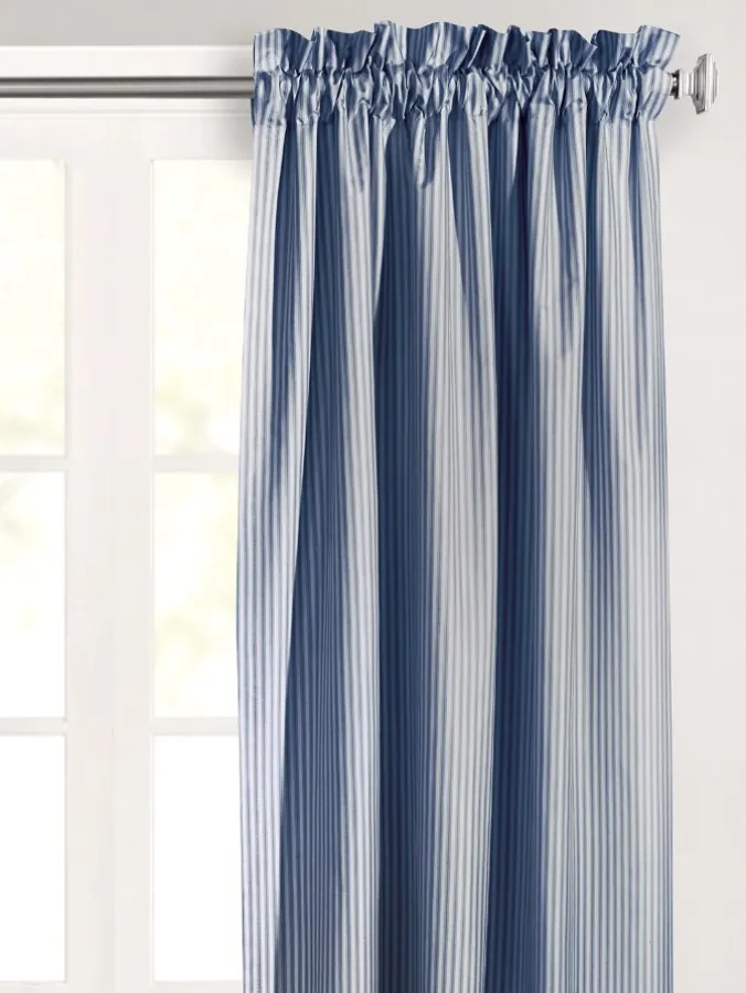 Insulated Ticking Stripe Rod Pocket Curtains