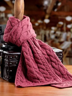 Irish Supersoft Wool Cable-Knit Scarf for Men and Women