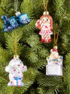 Island of Misfit Toys Blown-Glass Christmas Ornaments, Set of 4