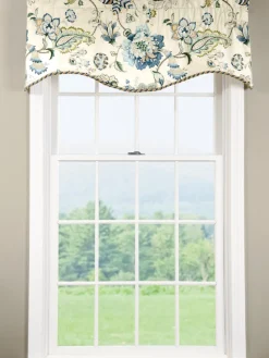 Jacobean Floral Rod Pocket Scalloped Valance by Country Curtains®