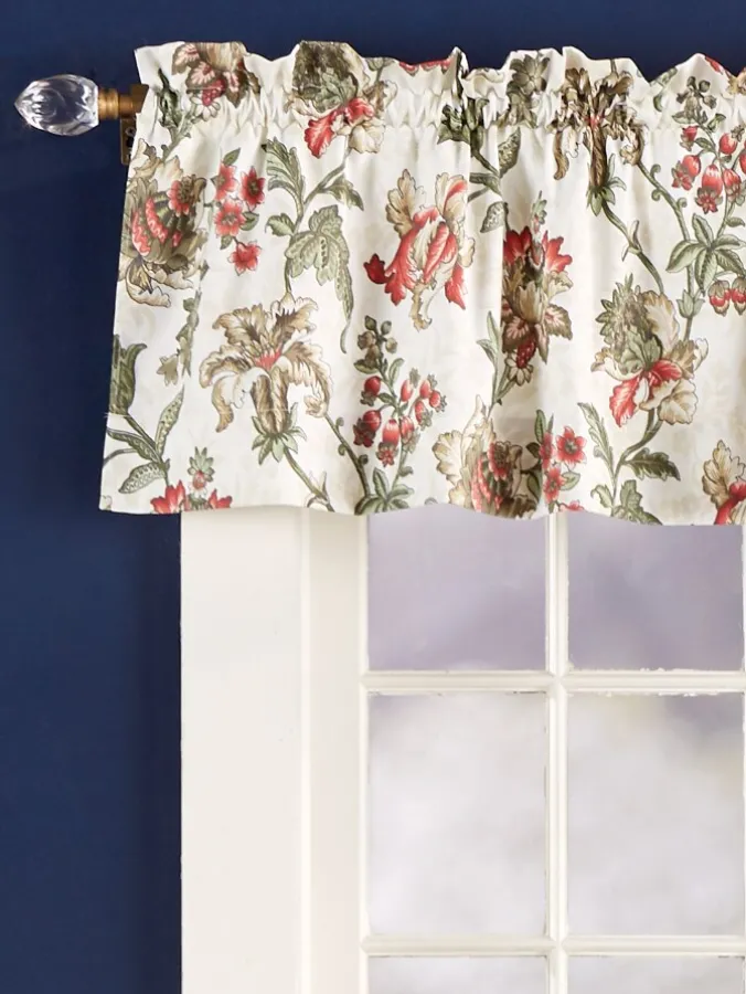 Jacobean Garden Rod Pocket Tailored Valance