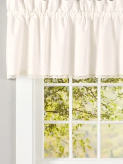 Jane's Lace Rod Pocket Tailored Valance