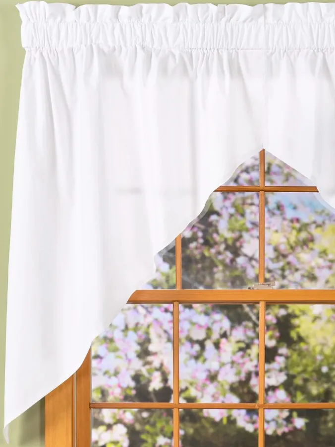 Jane's Plain and Simple Rod Pocket Tailored Swag Pair by Country Curtains®
